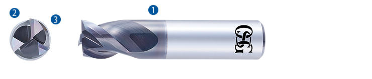 anti-vibration carbide end mill compatible with sliding head lathes features