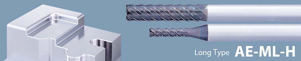 multi-flute square type end mills for high-hardness steels (long) ae-ml-h